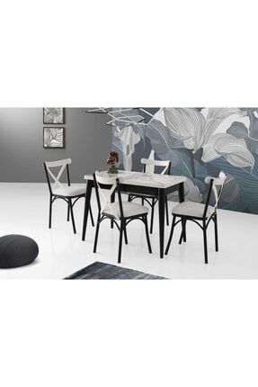 Mobilya - Enzo Mutfak Yemek Masası & Rüya Sandalye (6 Sandalye) 1NM936-NM1071