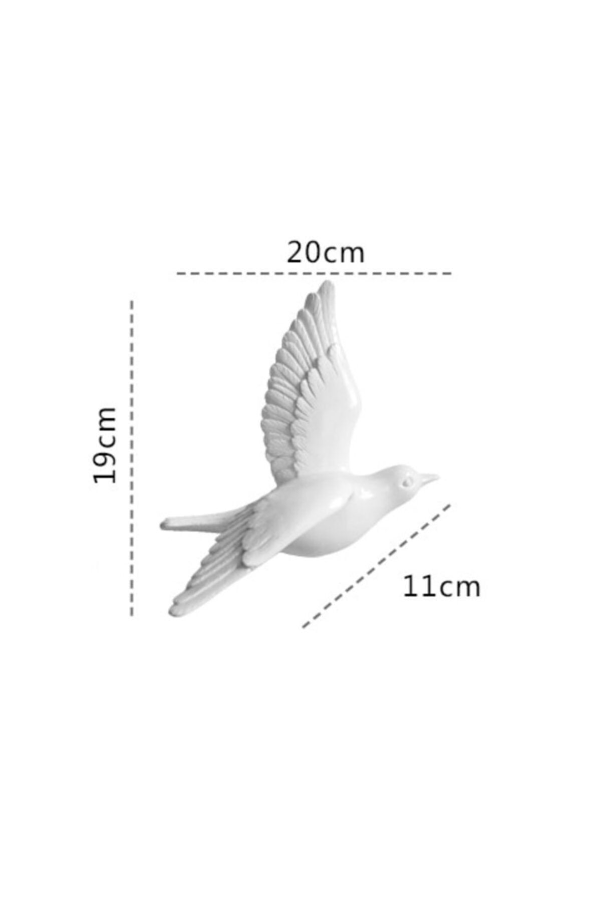 Dekoratif Üç Boyutlu Uçan Kuş Duvar Dekoru Model C Biblo - 4