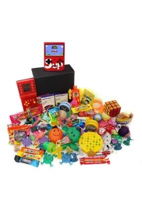 Nostaljik Bakkal Özel Gıda Ve Oyuncak Kutusu , Kırmızı Tetris Ve Kırmızı Atarili NL00028