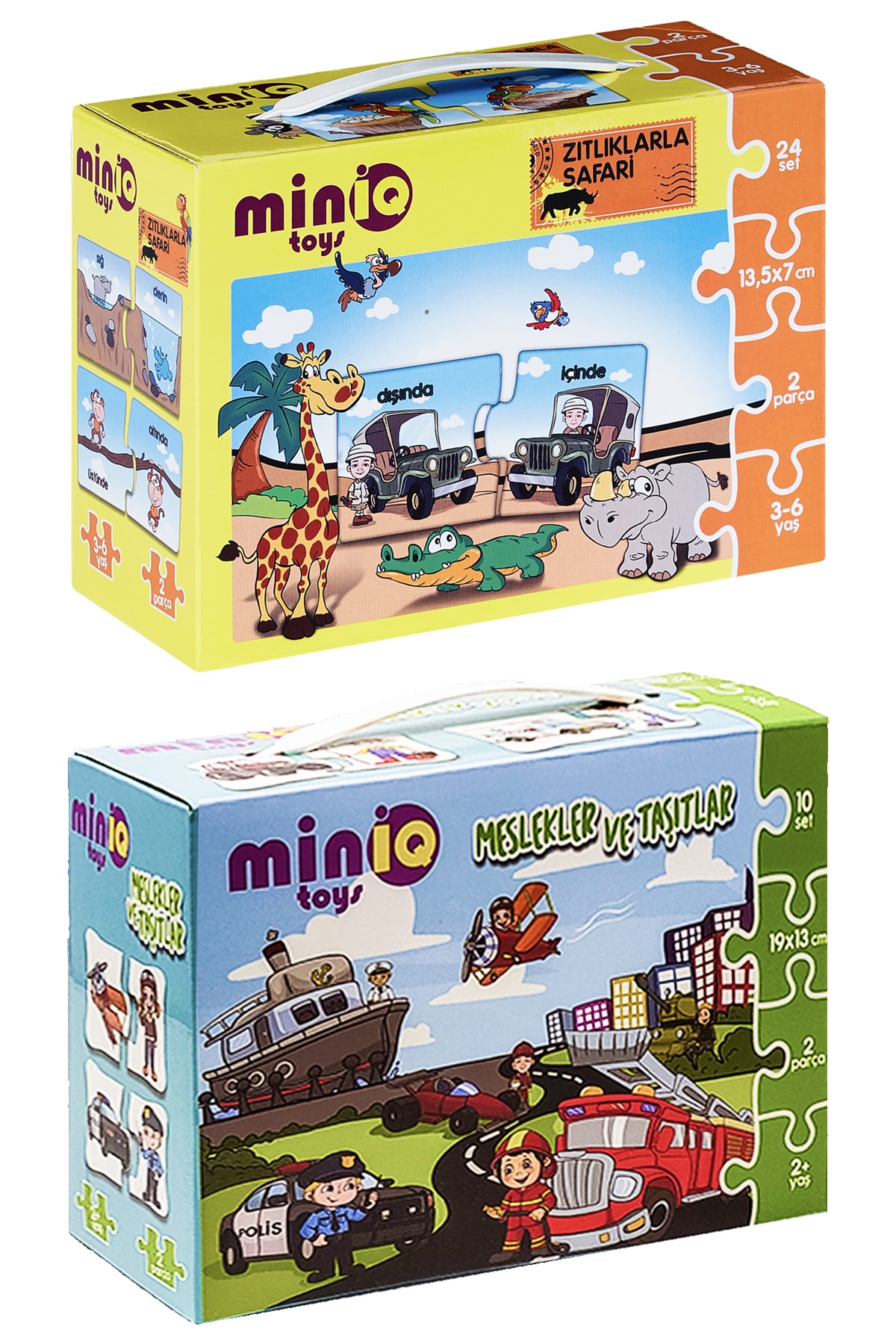 minİQ toys Meslekler Ve Taşıtlar + Zıtlıklarla Safari 2'li Set Eğitici-öğretici Yapboz fotoğrafı 2 (önizleme)