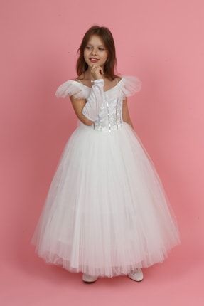 Kız Çocuk Pelerin Ve Eldiven Detaylı Elbise 9194