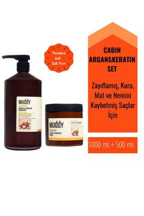 Cabin Argan & Keratin Shampoo 1000 ml Cabin Argan Ve Keratin Mask 500 ml SMP2