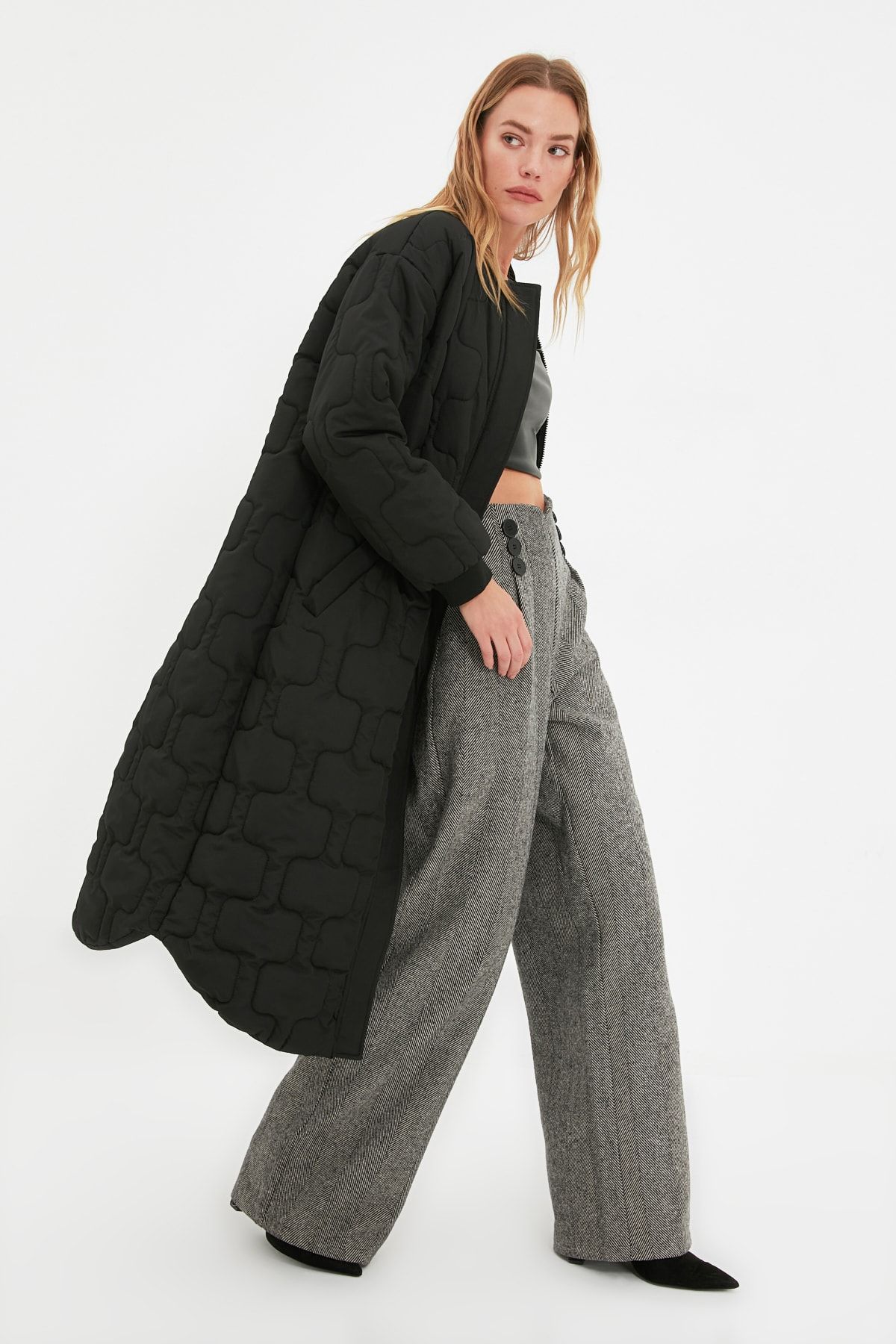 Trendyol Collection Winter Jacket Black Basic Trendyol