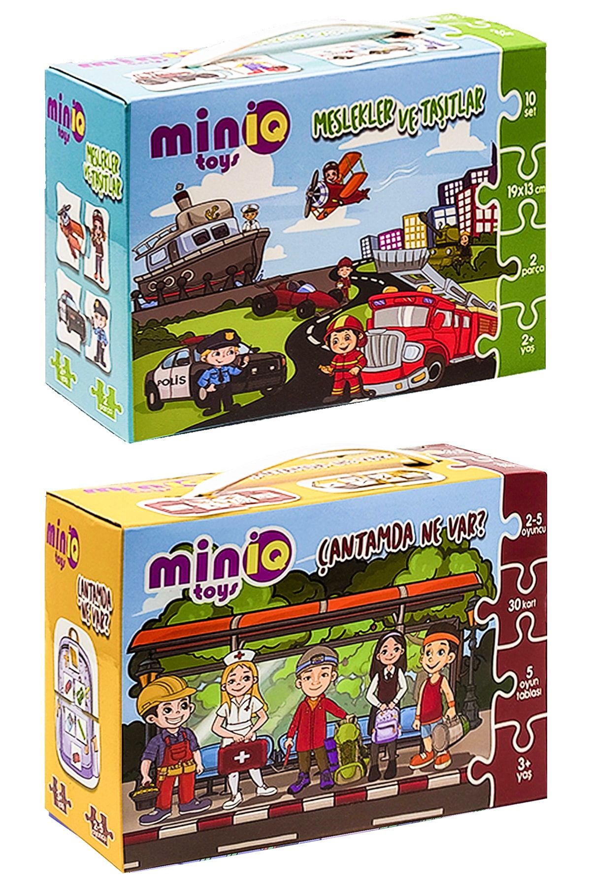 minİQ toys-What's in My Bag? + Professions and Vehicles Set of 2 Educational Puzzle 2