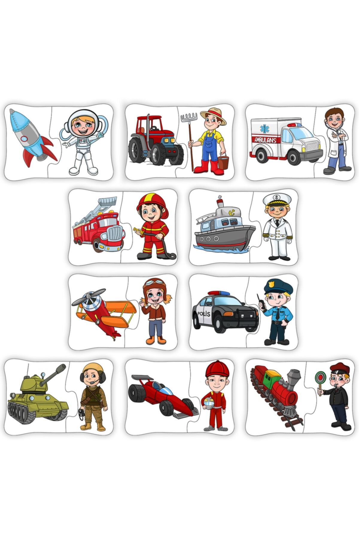 minİQ toys-What's in My Bag? + Professions and Vehicles Set of 2 Educational Puzzle 7