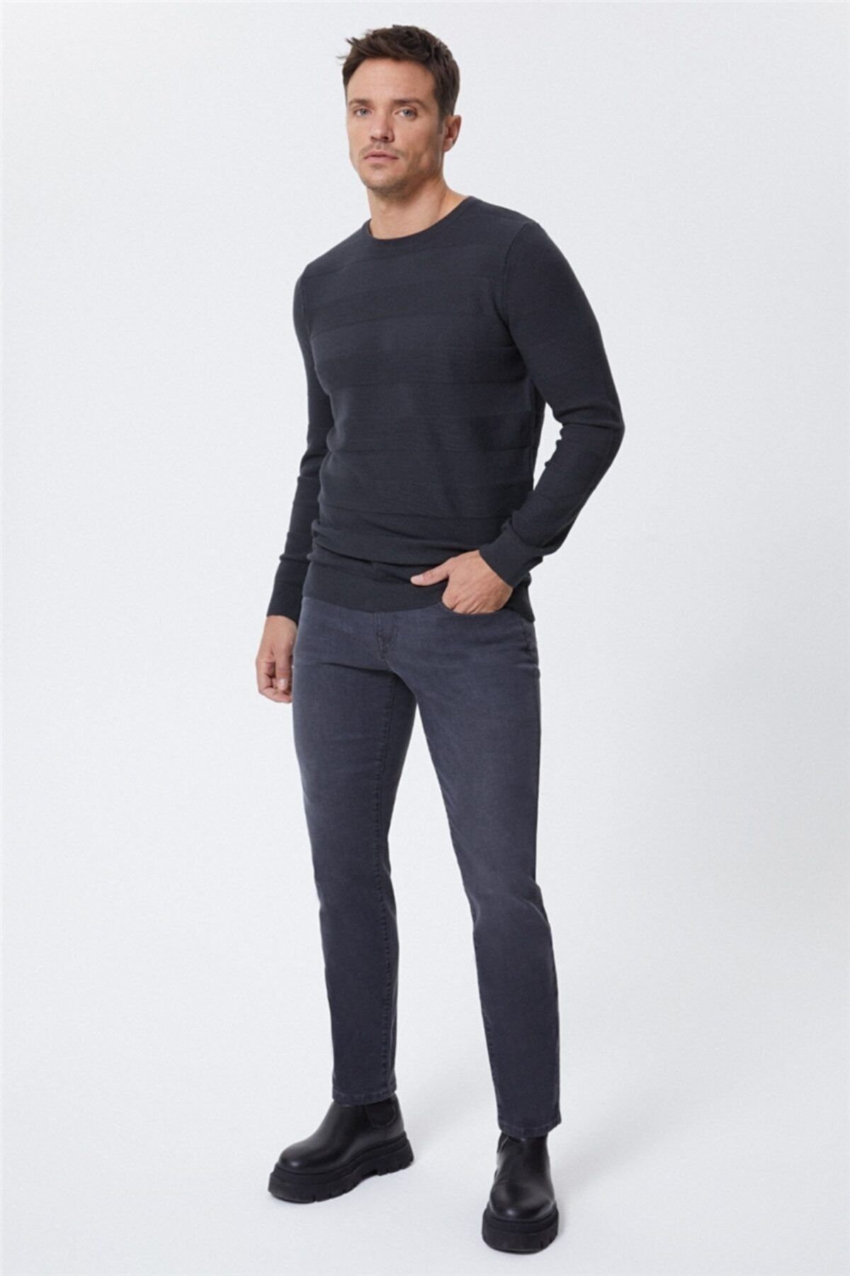 Lee Cooper Erkek Holden O Yaka Kazak K. Gri 221 LCM 241028