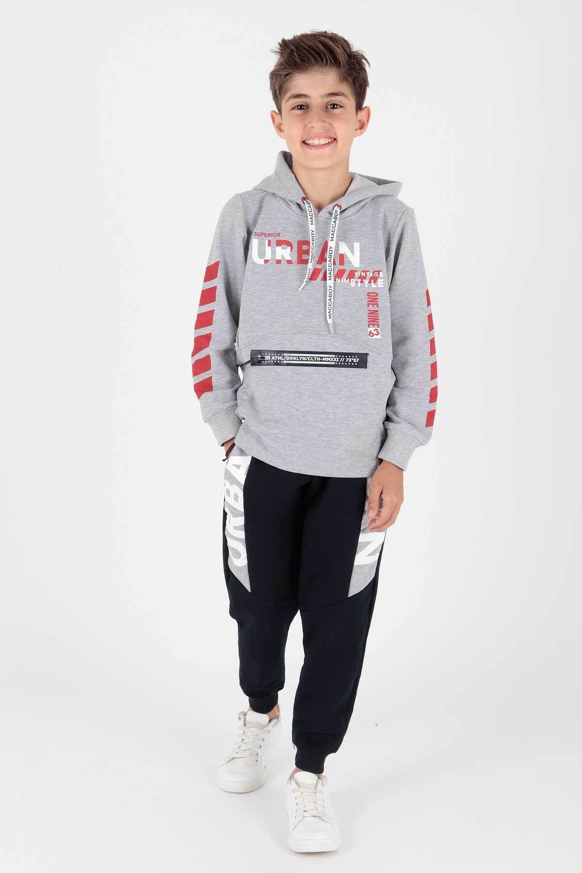 AHENG M Kids Men s Urban Print. Tracksuit Set Hooded Elastic Tight