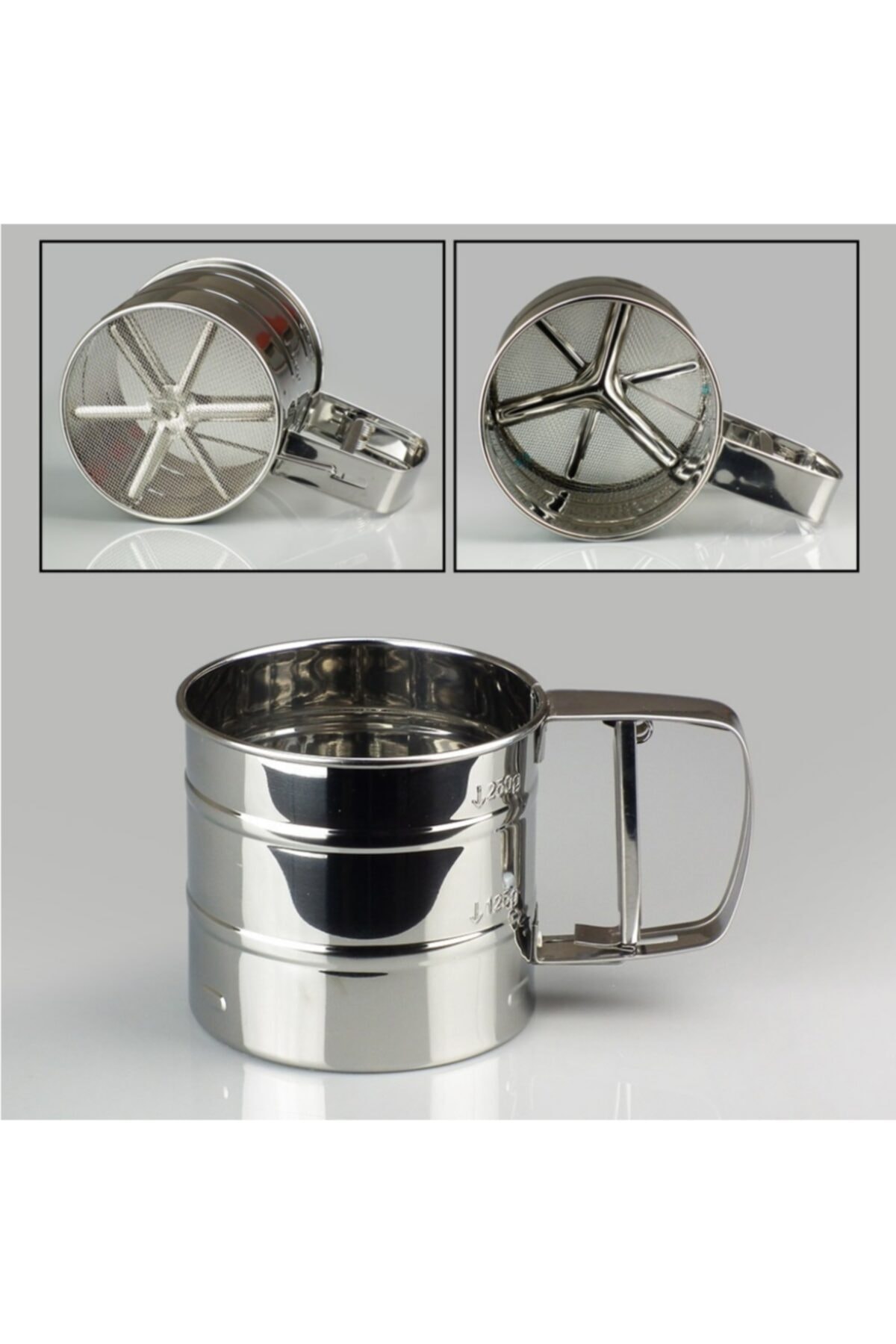 Genel Markalar Tetikli Basmalı Paslanmaz Metal Un Eleği