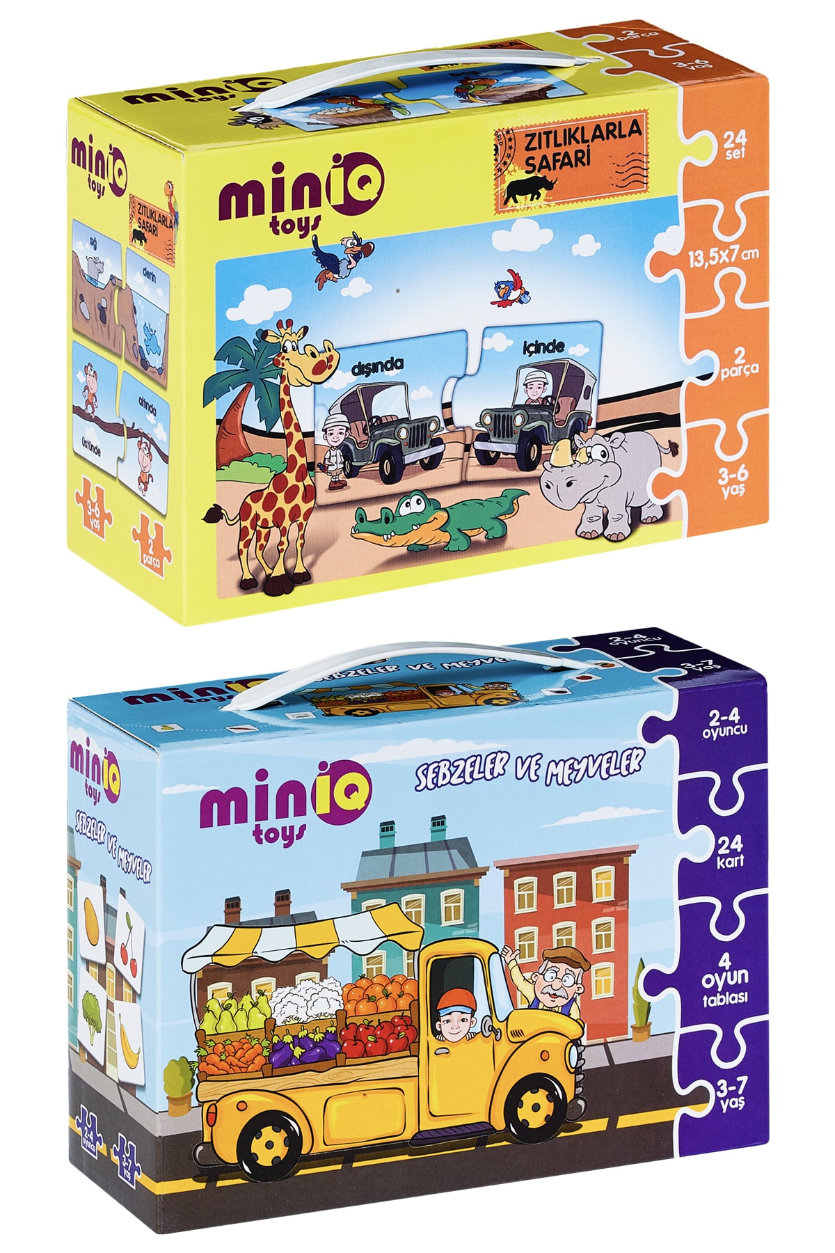 minİQ toys Sebzeler Ve Meyveler - Zıtlıklarla Safari 2'li Set Eğitici-öğretici Yapboz fotoğrafı 2 (önizleme)