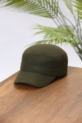 Kastro Haki Yeşil Kaşe Kumaş Şapka Yeni Sezon srhn30