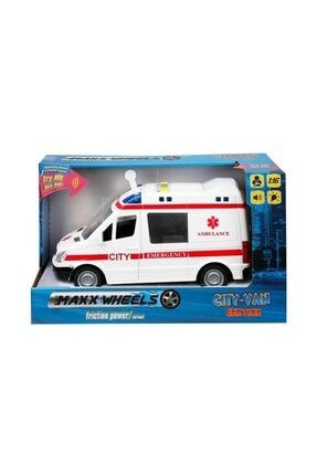 Sesli Ve Işıklı Şehir Kurtarma Araçları Oyuncak Ambulance Gri MH-23S00010590