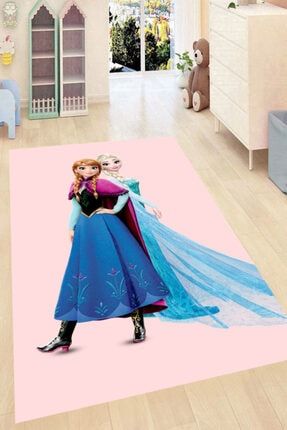 Karlar Ülkesi Prensesleri Elsa Desenli Dijital Baskılı Halı TYC00237920782