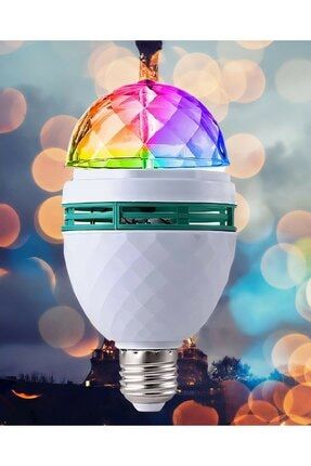 Renkli Led Döner Başlıklı Disko Topu Ampul Gece Lambası + Priz Aparatı DMD-512