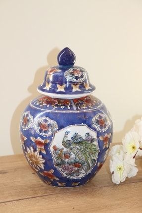 Çini Desenli Antika Küp Vazo ANTİKA KÜP VAZO EL İŞÇİLİKLİ