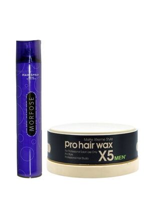 Saç Spreyi Mor 400ml + Pro Hair Wax X5 Men Matte Xtreme Style 150ml 457ı