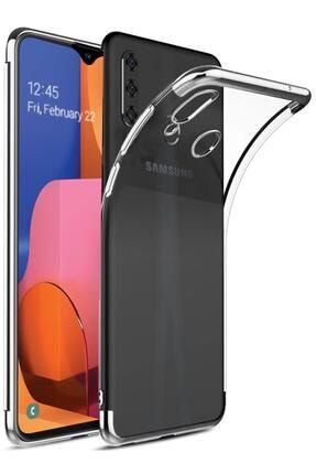 Samsung Galaxy A20s Uyumlu Kılıf Lazer Boyalı Renkli Esnek Silikon Şeffaf Fibaks-RBR/sc_42160