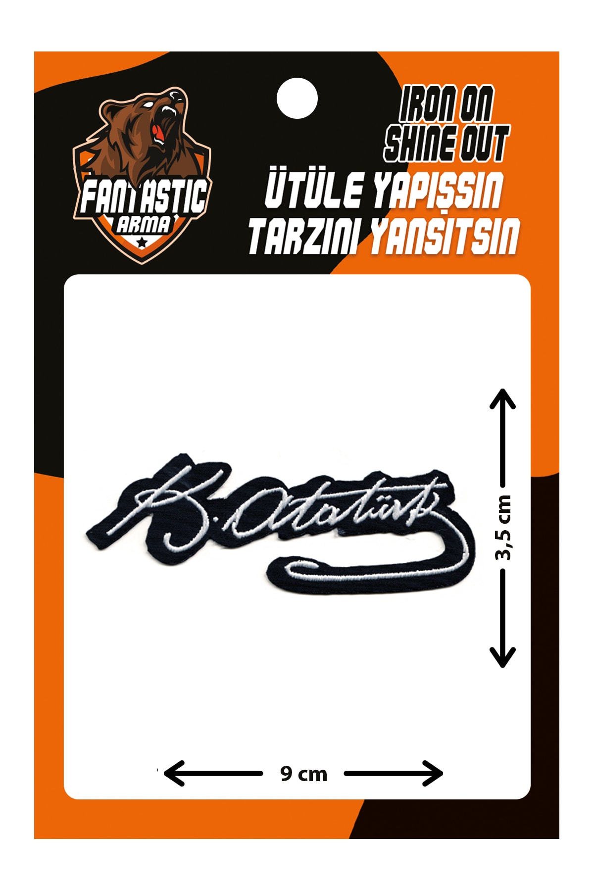 FANTASTIC ARMA Ütü Ile Yapışan Dokuma Arma Atatürk, Atatürk Imza Modeli