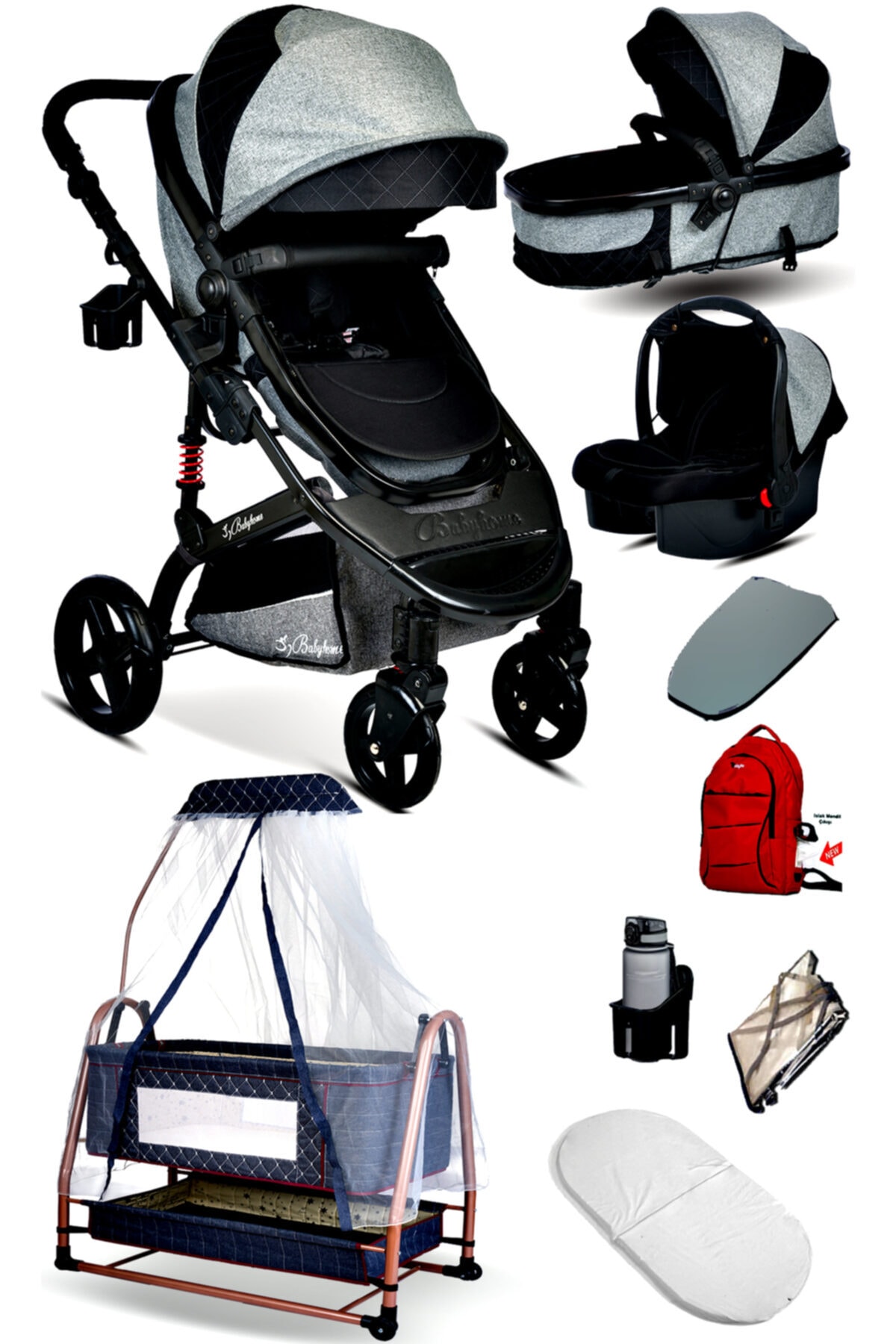 Baby Home 9 In 1 Set 946 Travel Sistem Bebek Arabası Ve Maya Anne Yanı Bebek Sepeti Beşik