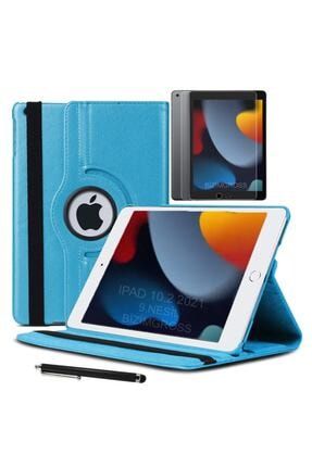 Ipad 10.2 2021 9.nesil Dönebilen Tablet Kılıfı + Ekran Koruyucu + Dokunmatik Kalem 10.2 Inç iPad9.NesilDonenSet