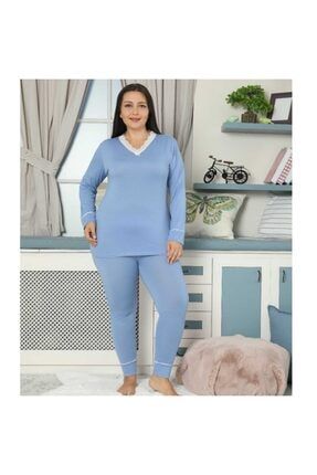 Kadın Büyük Beden Tunik Tayt Pijama Takım 42027