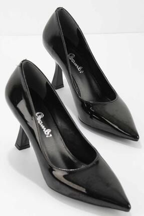 Siyah Rugan Kadın Klasik Topuklu Ayakkabı K01596134408