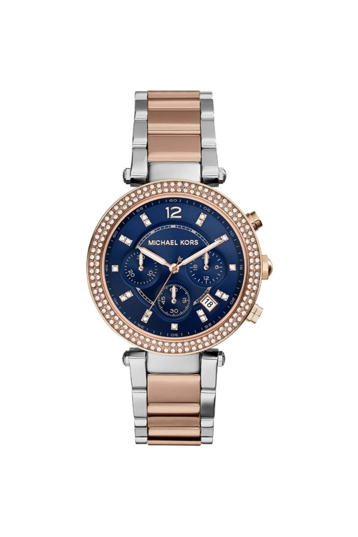 Mk silver and deals rose gold watch