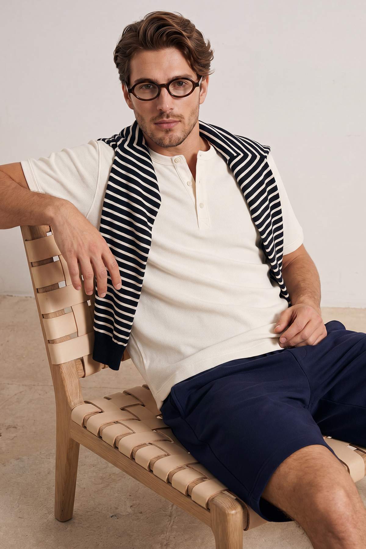Trendyolmilla Man Lacivert Regular Fit Dökümlü Örme Şort & Bermuda TMNSS26SR00037
