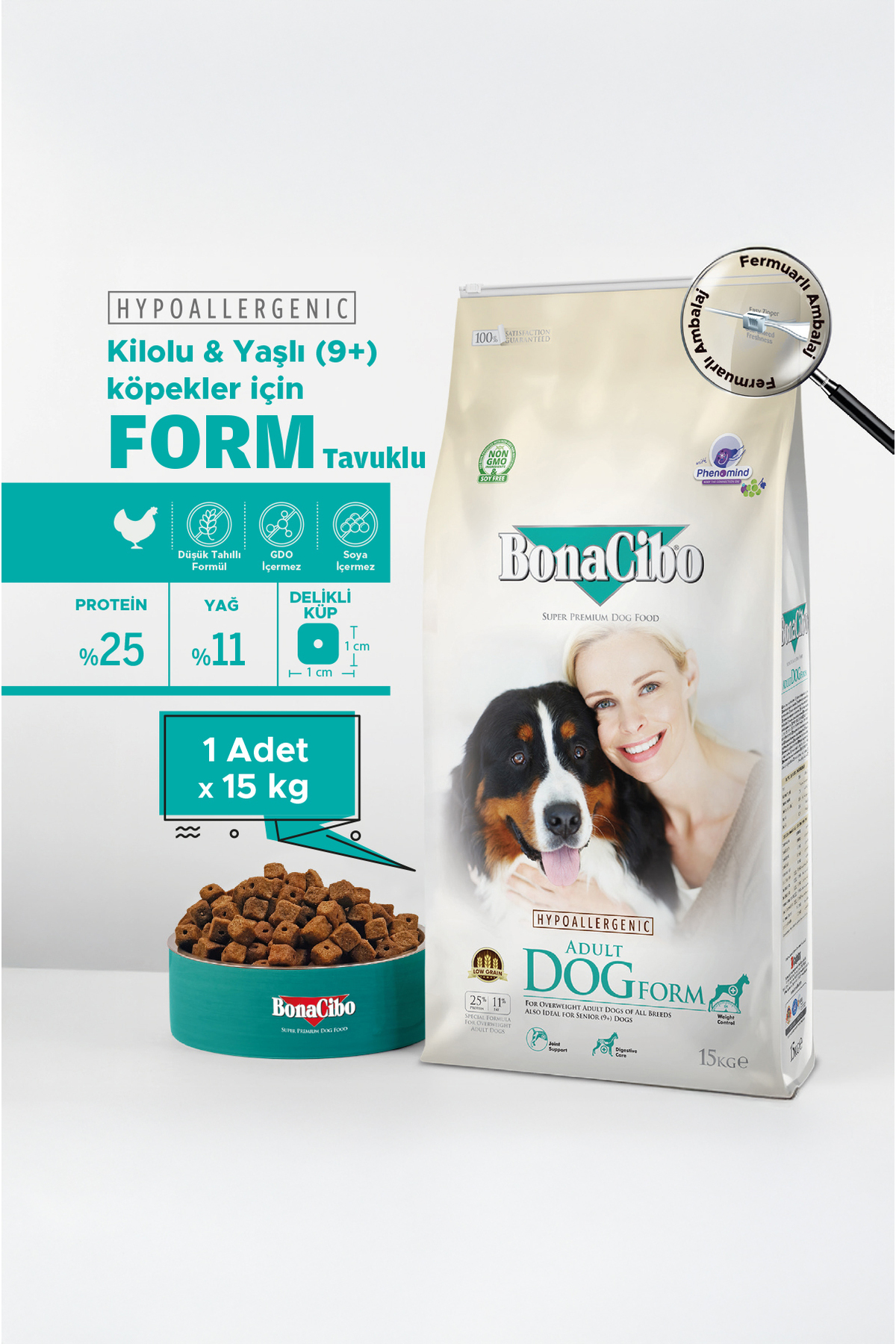 BonaCibo Adult Dog Form 15 Kg Form Tavuklu Yetişkin Köpek Maması - Fiyatı, Yorumları
