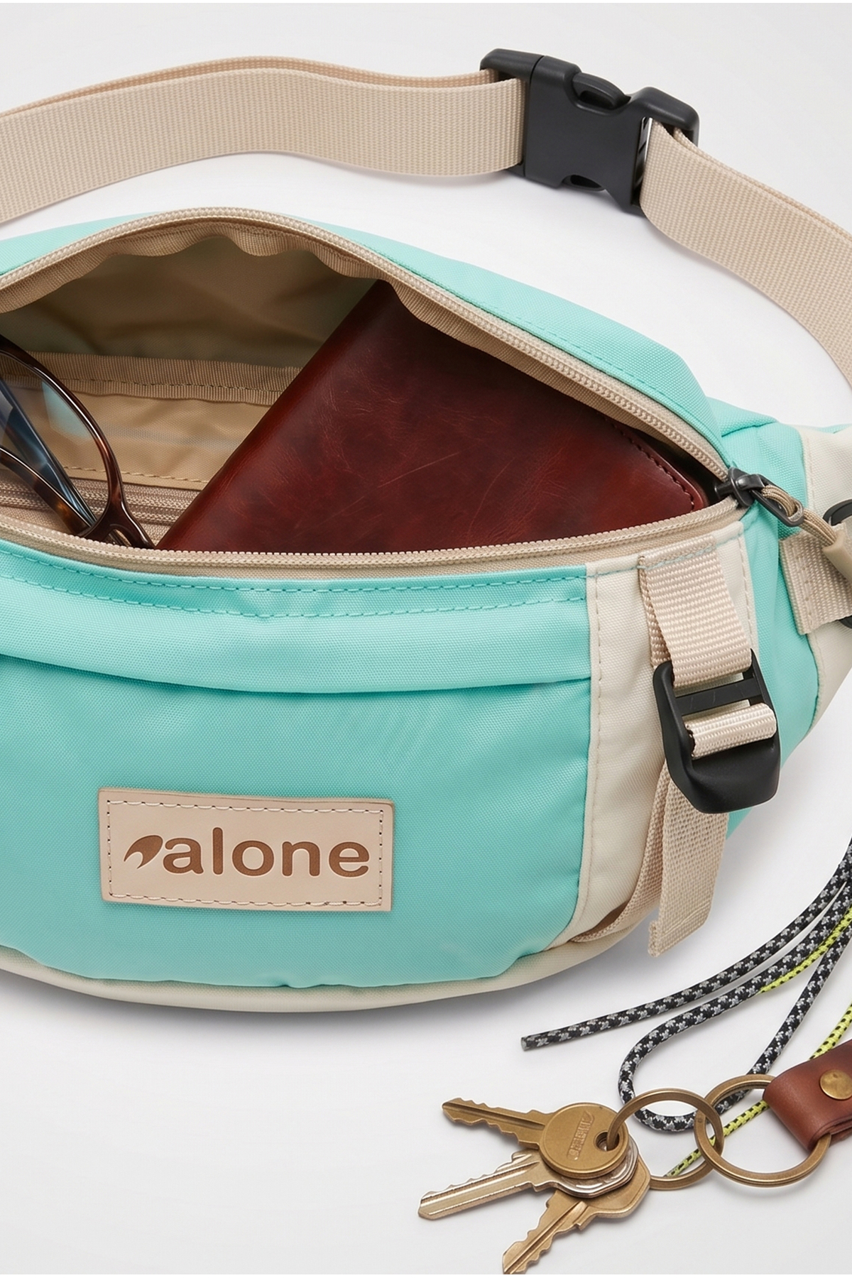 Alone Unisex Mint Fonksiyonel Bel Çantası - Ayarlanabilir Omuz Çantası-6060 görsel 6