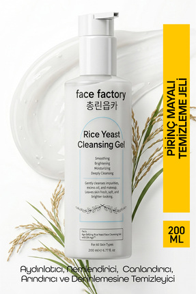Face Factory Pirinç Mayalı Temizleme Jeli | Aydınlatıcı Dengeleyici ve Nemlen...