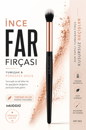 Muggio Kifi 003 Premium İnce Far Karıştırma Makyaj Fırçası