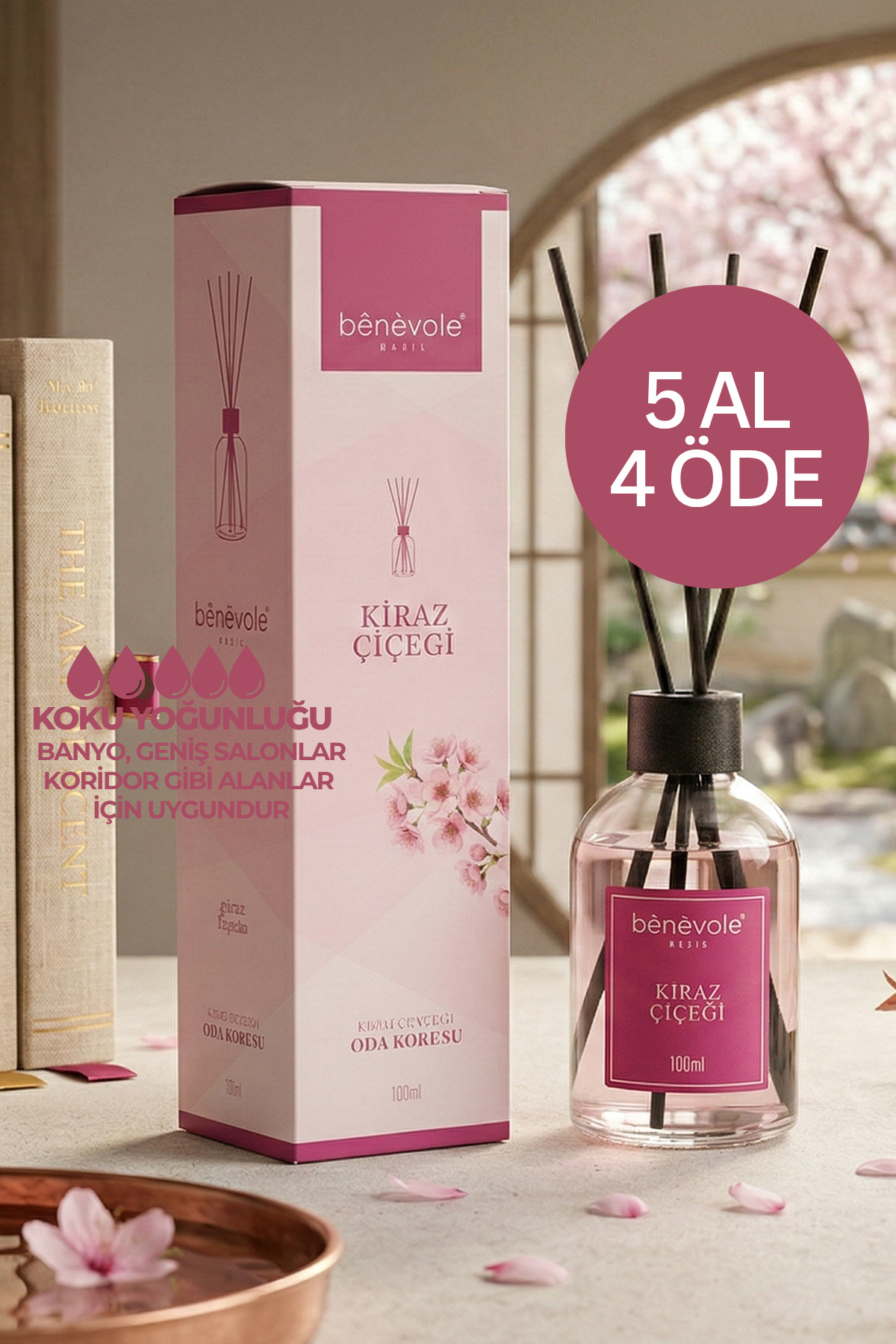 Benevole Kiraz Çiçeği Bambu Çubuklu Oda Kokusu 100 ml | Kiraz Çiçeği , Bahar Ferahlığı - Japon Esintisi