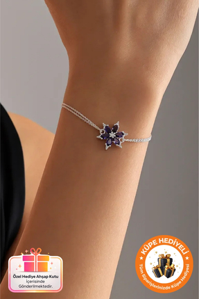 Lucente Jewellery Bugüne Özel Fırsat Ürünü 925 Ayar Mor Lotus Çiçeği Gümüş Ka...