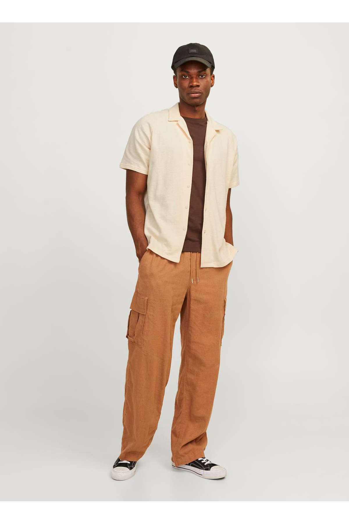 پیراهن کتان آستین کوتاه مردانه - 12256235 جک اند جونز پیراهن Jack & Jones