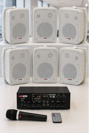 Lastvoice Soft Paket-4 Hoparlör Anfi Mikrofon Mağaza Ses Sistemi