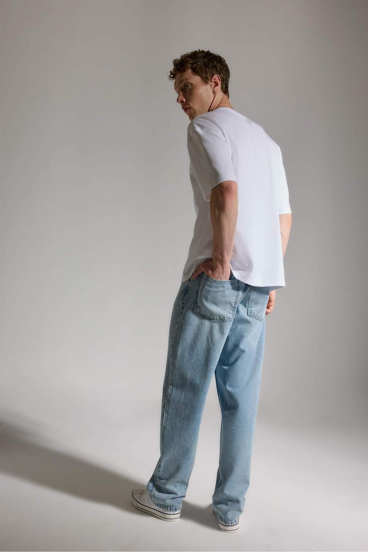 Defacto Ultra Soft Soft Textured Baggy Fit Jean Trousers G4180Ax26Sm