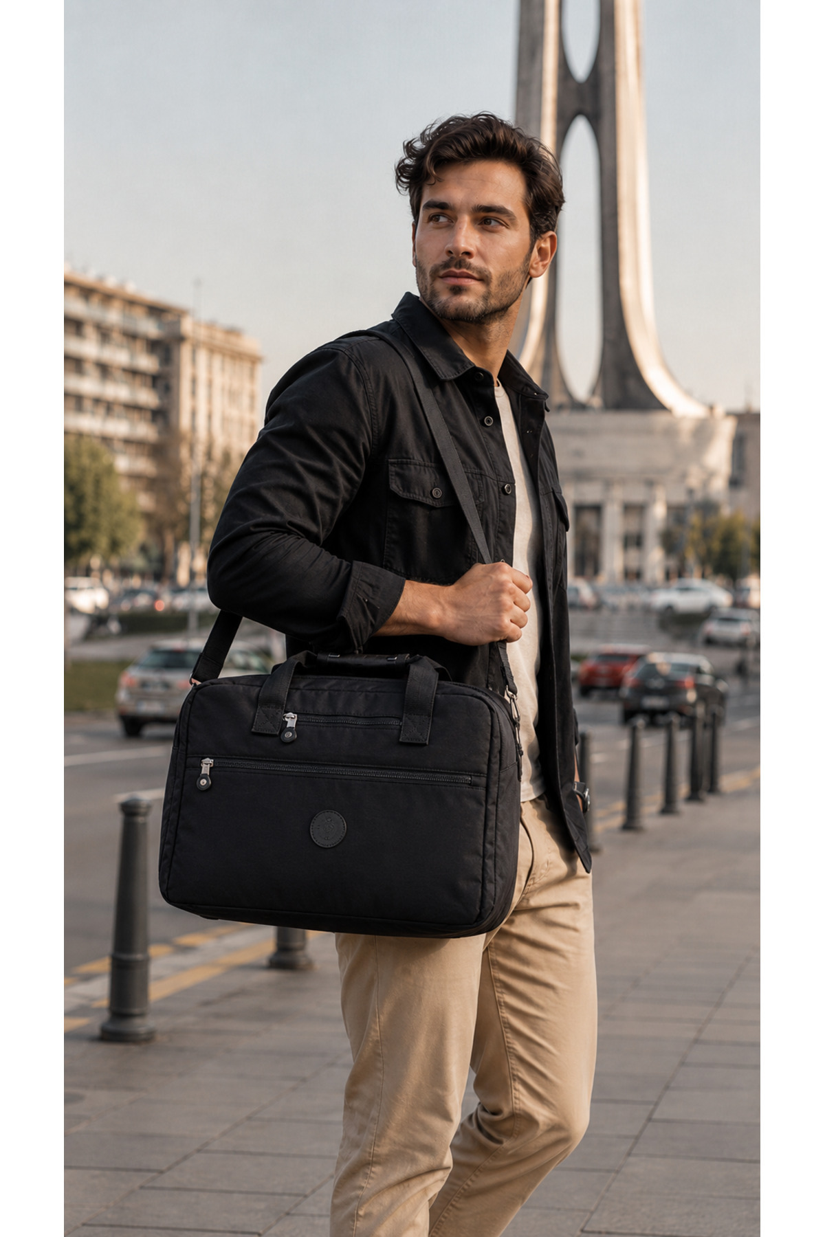 MUCCO BHPC 6011 Siyah Geniş Hacimli Unisex El ve Omuz Seyahat Spor Çantası görsel 2