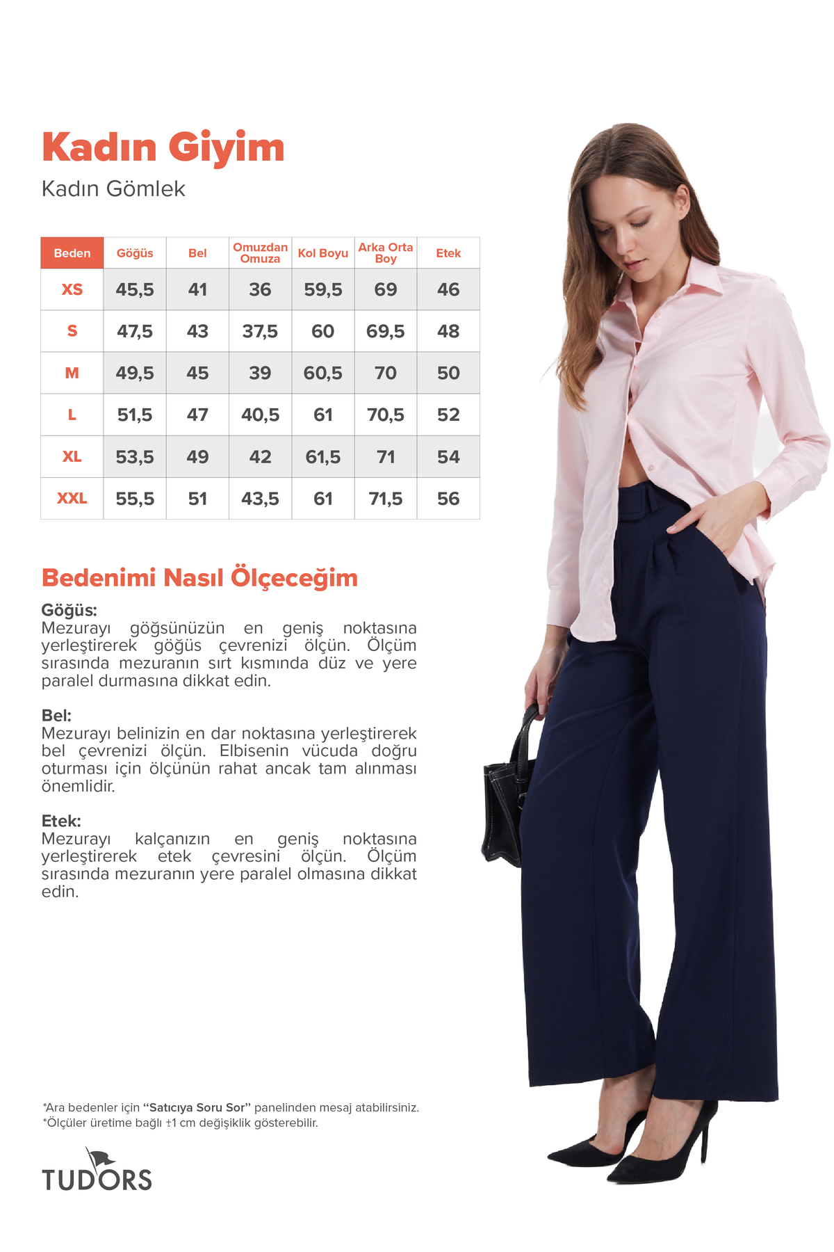 Tudors Kadın Slim Fit Dar Kesim Vücuda Oturan Uzun Kollu Pembe Basic Gömlek görsel 7