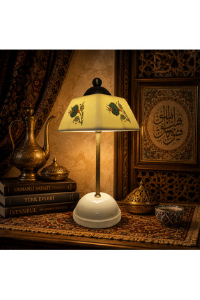 Qtahya Art Abajur-Masa ve Gece Lambası-Dekoratif-Şeffaf Porselen-El yapımı-Po...