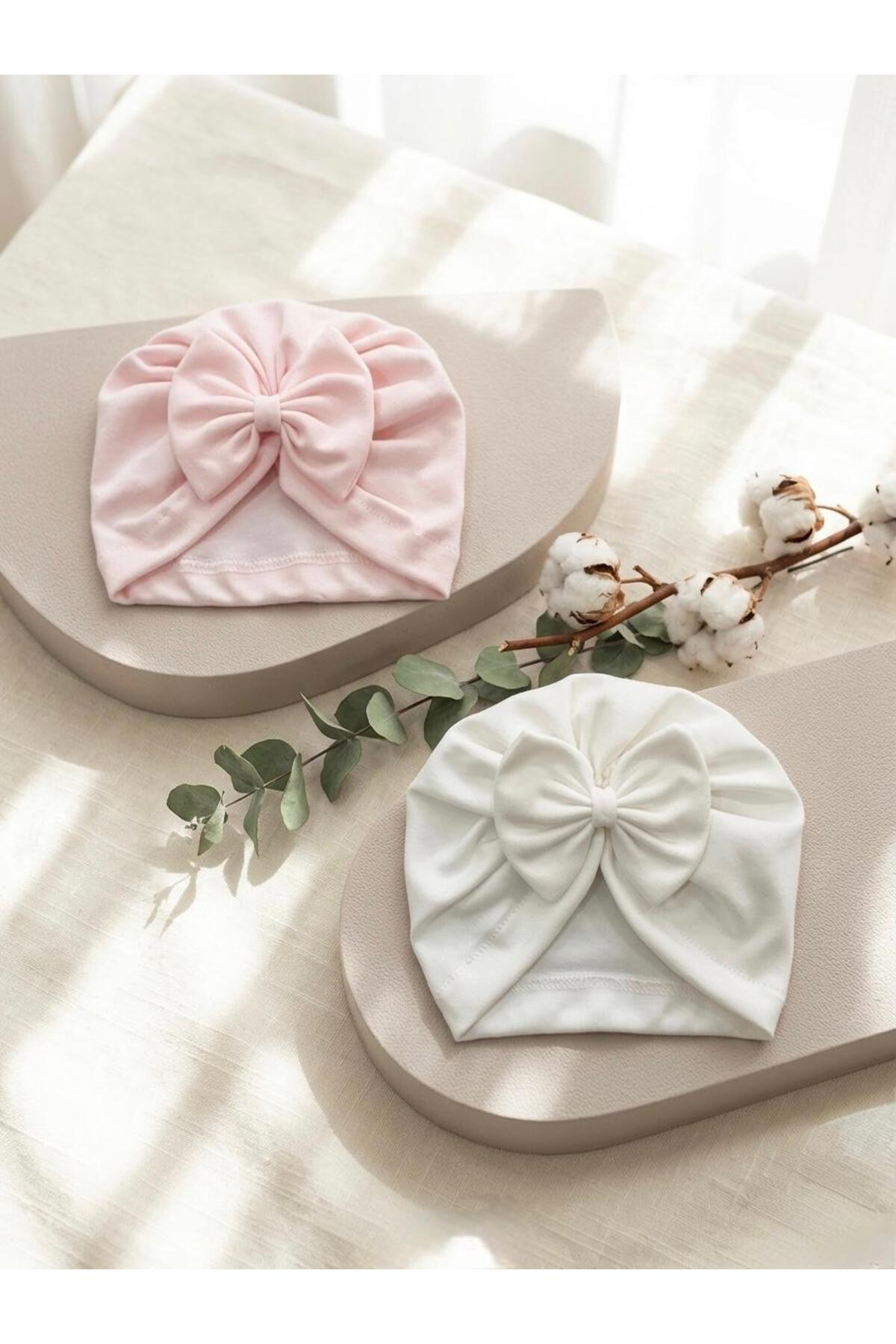 Baby Girl Bandana and Bonnet 2-Piece Set Mevlütlık Photo Shooting Gift Newborn Hat