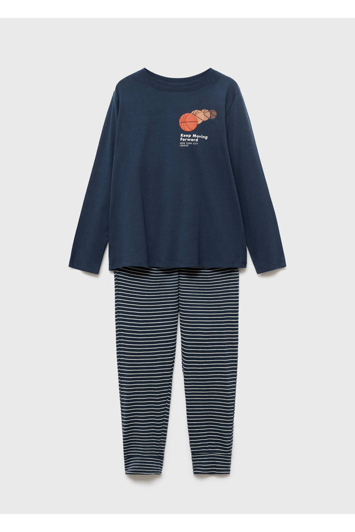 Striped long pajama set