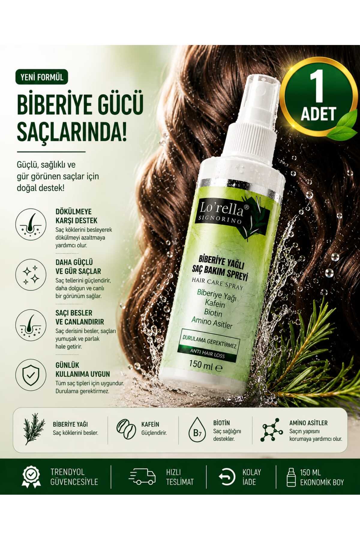 Biberiye Yagı saç bakım spray 150ml 1 ADET — 01