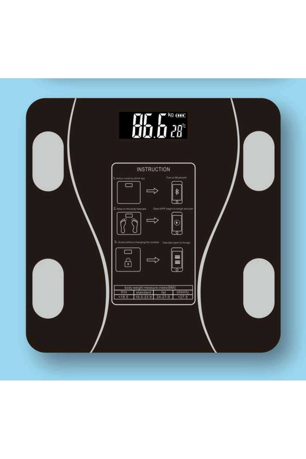 High Precision Digital Bmi Intelligent Electronic Body Weight Scale Weight limit 180 kg, PNB00070-LCK,