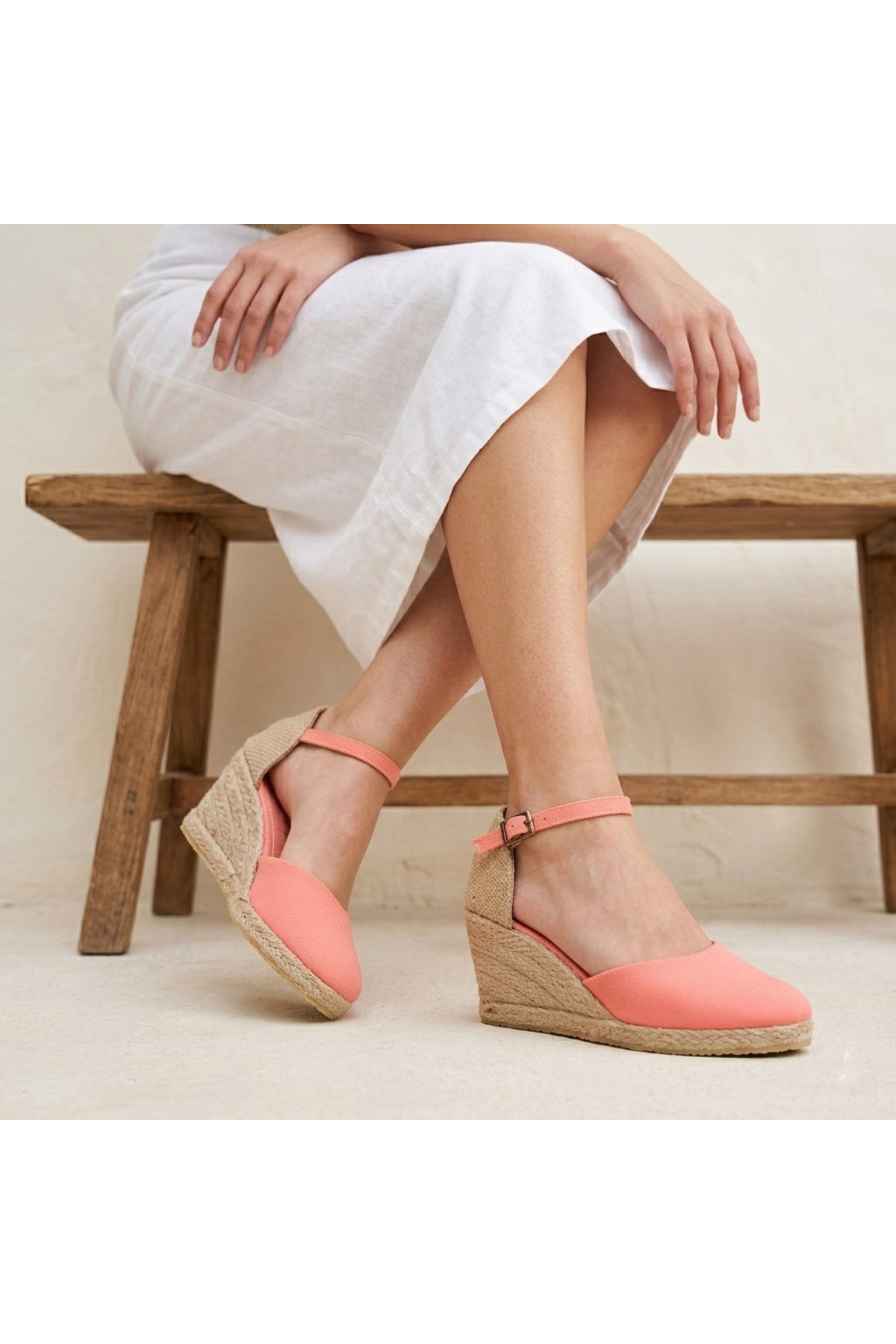 Real Handmade Pomegranate Flower Wrist Banded Heel Open Linen Espadrill Filling Heel Handmade