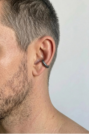 Pure Love ATELIER Antrasit Erkek Earcuff Küpe