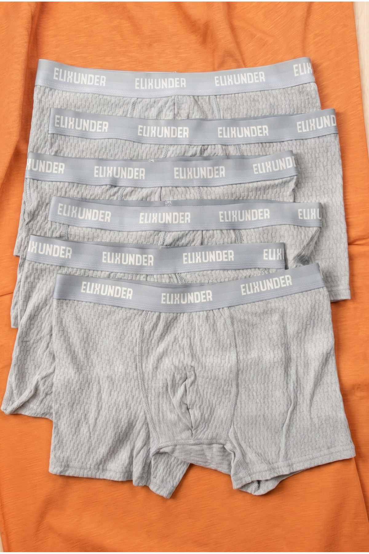 inkarix 6'lı Gri Erkek Boxer Terletmez Nefes Alabilen Pamuklu Boxer
