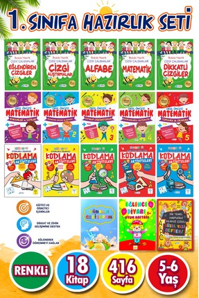Harika Kitap 6 Yaş 1 . Sınıfa Hazırlık Seti - Ilkokula Başlayacaklar Için Çiz...