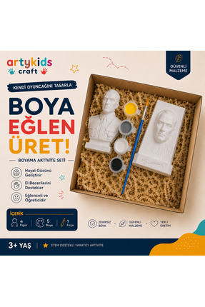 ArtyKids Craft Taş Tozu Boyama Kiti // Atatürk // Aile - Çocuk Aktivitesi