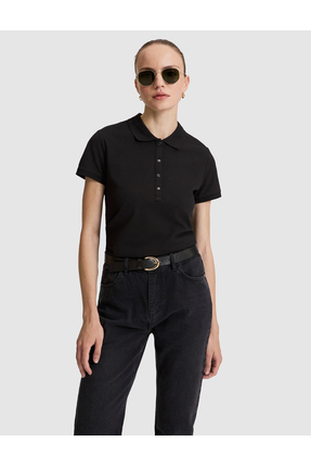 Pierre Cardin Siyah Slim Fit Pamuklu Polo Yaka Basic Tişört 50325456-VR046