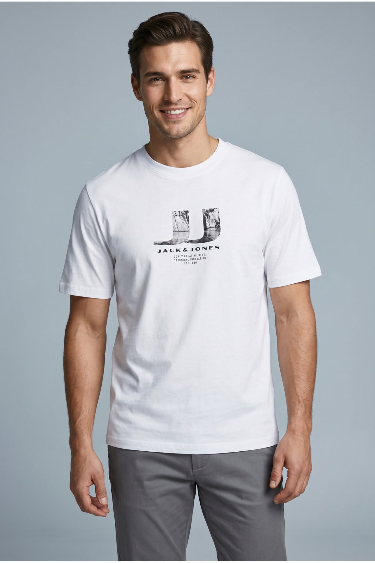 Men's Chest Logo Printed T-Shirt- Dust